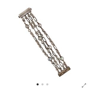David yurman Pearl Multistrand Figaro Link Bracelet